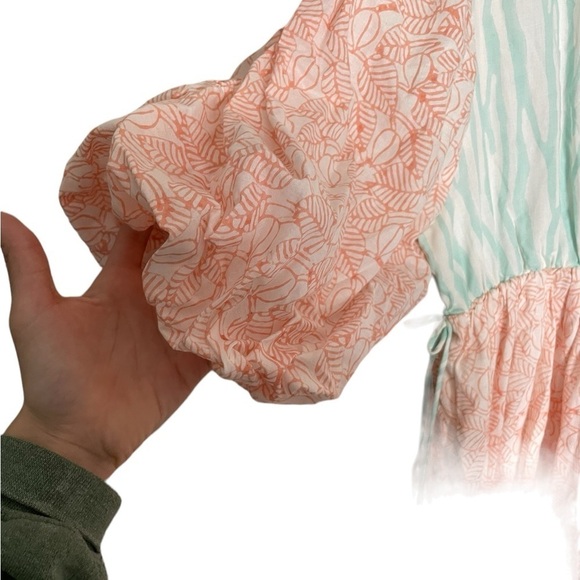 Ash & Eden NWT Boho Palmi Puff Sleeve Mini Dress Small msrp $340 - Picture 5 of 8